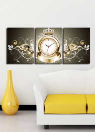 Wallity Reloj de Pared de Lienzo Decorativo 3P3040CS-46 Multicolor (3 Piezas)